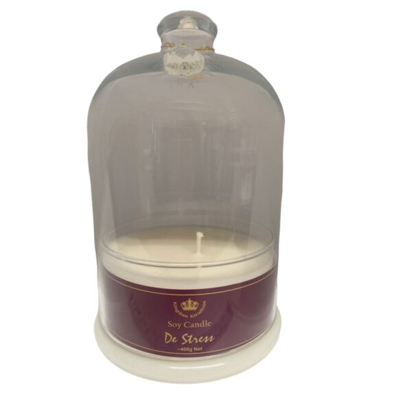 De Stress Soy Candle in a Tall Glass Candle Holder 400gr.jpg