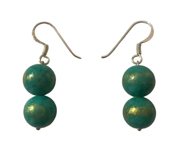Green Lapis Lazulli bead earrings .jpg