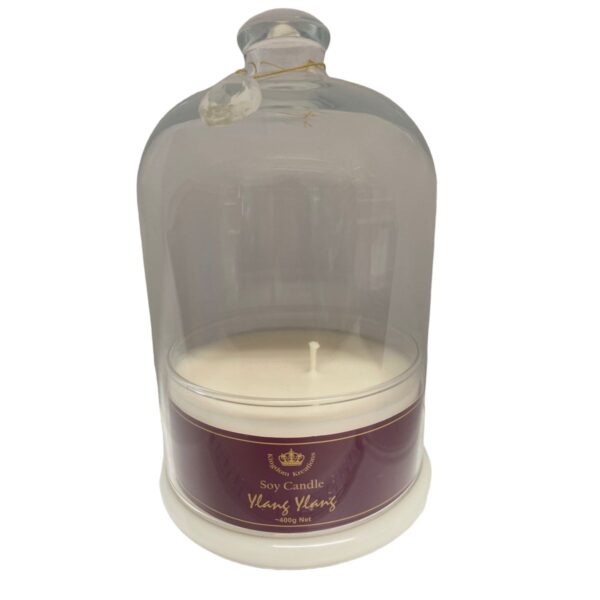 Ylang Ylang Soya Candle 400gr in a Tall Glass Candle Holder .jpg